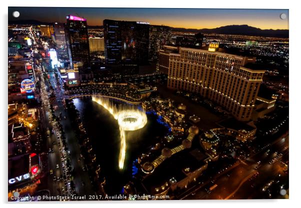 Bellagio Hotel Fountain, Las Vegas Acrylic by PhotoStock Israel