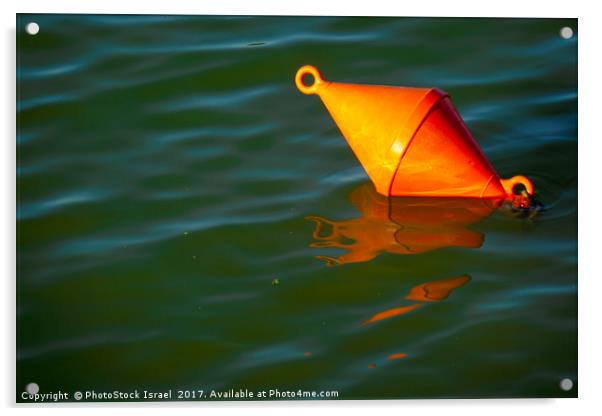 red mooring buoy Acrylic by PhotoStock Israel