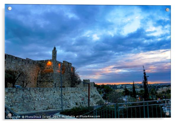 David Tower at sunset  Acrylic by PhotoStock Israel