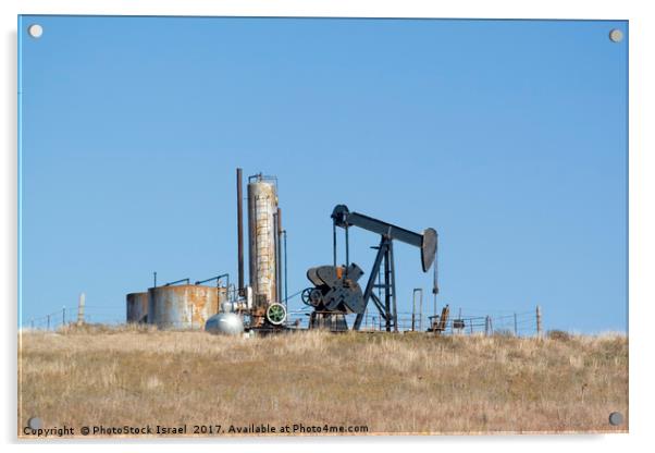 Oil well Osage Indian reservation, Oklahoma OK USA Acrylic by PhotoStock Israel