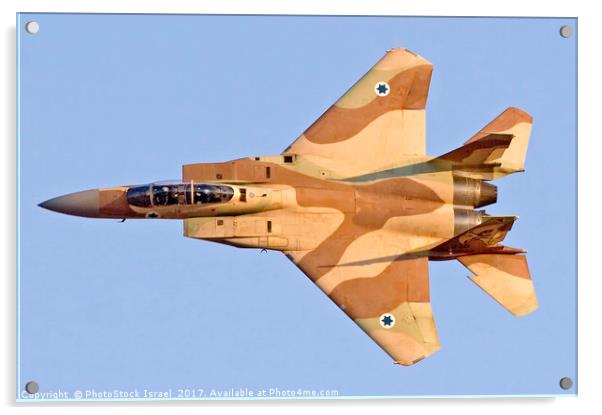 Israeli Air force Fighter jet F15I in flight Acrylic by PhotoStock Israel