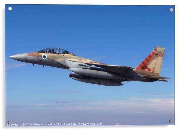IAF Fighter jet F-15I in flight Acrylic by PhotoStock Israel