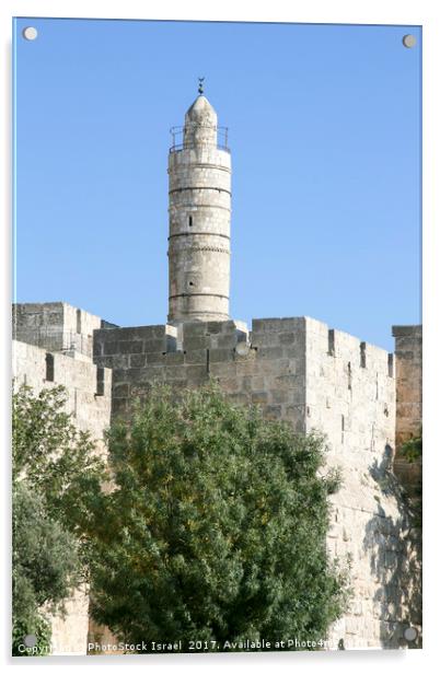 Israel, Jerusalem, The tower of David Acrylic by PhotoStock Israel