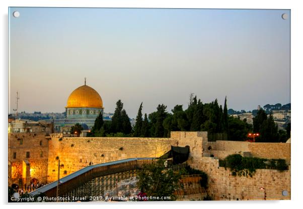 wailing wall, jerusalem Acrylic by PhotoStock Israel