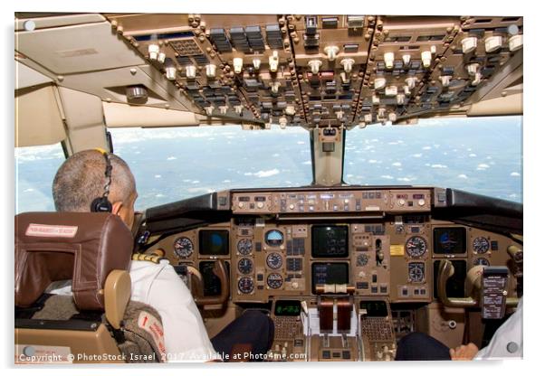 El-Al Boeing 767 cockpit Acrylic by PhotoStock Israel