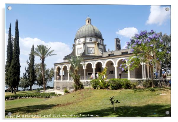 Israel, Galilee, Church of the Beatitudes  Acrylic by PhotoStock Israel