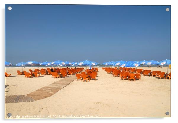 Israel, Tel Aviv, The mediterranean beach front Acrylic by PhotoStock Israel