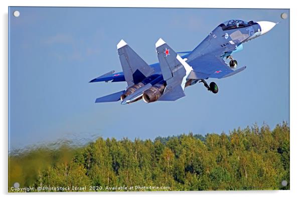 Russian Air Force Su-30SM Acrylic by PhotoStock Israel