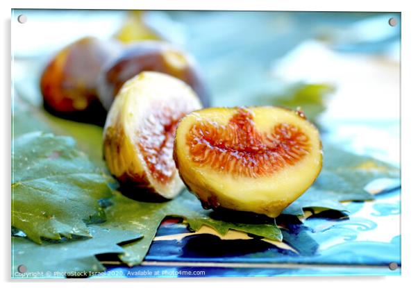 Fresh ripe figs on  Acrylic by PhotoStock Israel