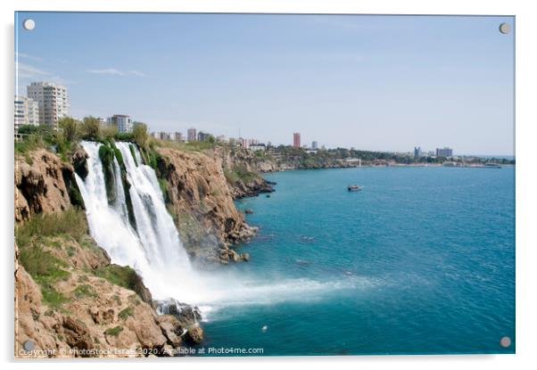 Antalya, Lower duden waterfall Acrylic by PhotoStock Israel