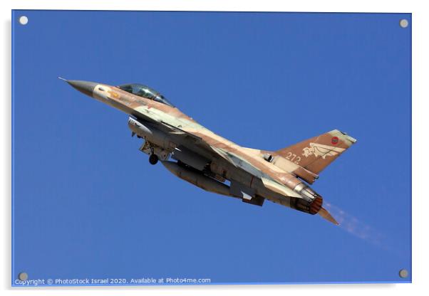  IAF F-16A Fighter jet Acrylic by PhotoStock Israel