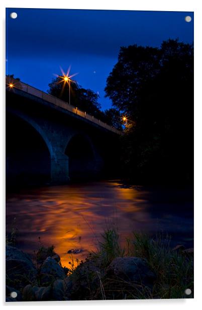 Bridge of Dee by night Acrylic by Gabor Pozsgai