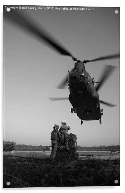 chinook helicopter Acrylic by mick gibbons