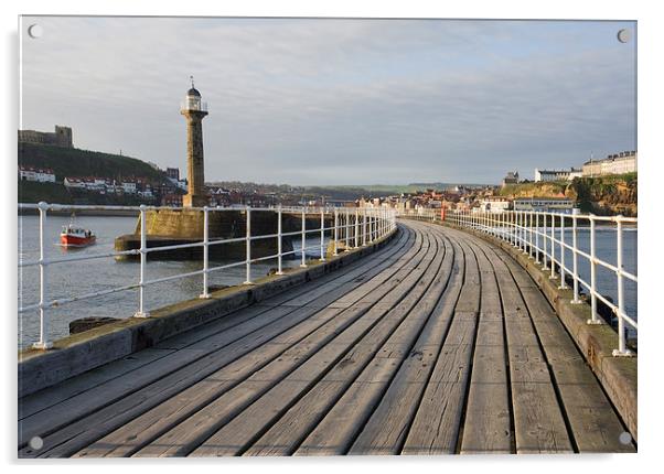  Whitby Pier and Harbour Acrylic by Terry Sandoe