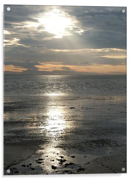 Sun Setting Over Spurn Point Acrylic by Sarah Couzens