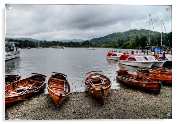 Ambleside Boats Acrylic by Sarah Couzens