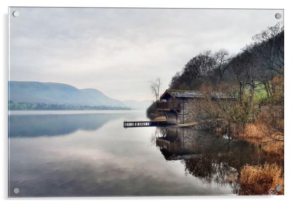 Ullswater Boat House Acrylic by Sarah Couzens