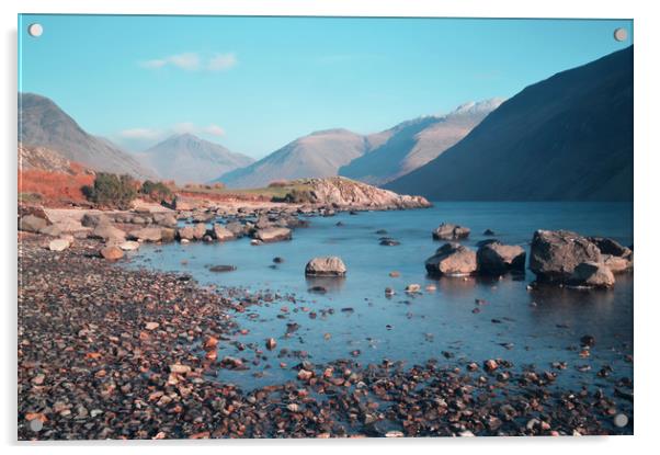 Wast Water on the Rocks Acrylic by Sarah Couzens