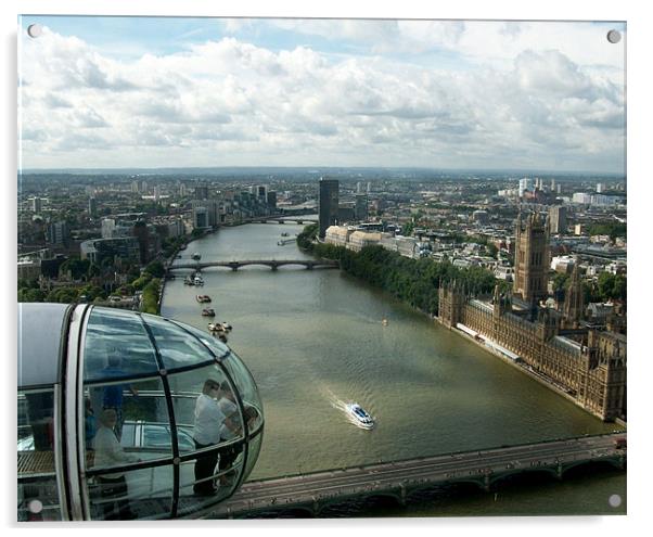 A London Eye's View Acrylic by Sarah Couzens