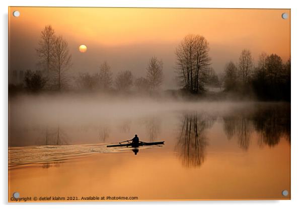 Early morning paddle Acrylic by detlef klahm