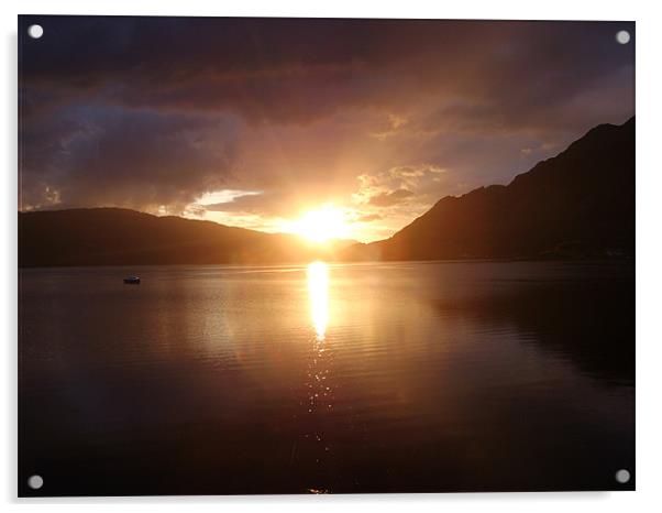 Sunset over Loch Duich v2 Acrylic by Ian Jackson