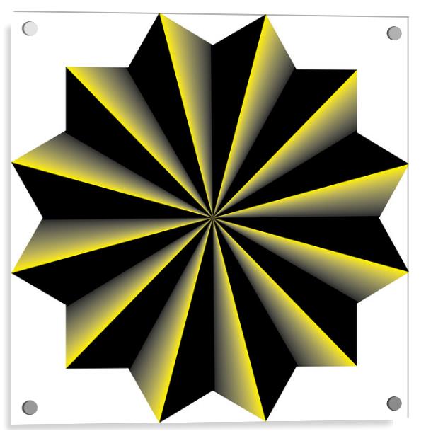 black to yellow blended oktogon umbrella designer cut Acrylic by Adrian Bud