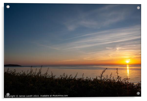 Gyrn Sunset At Aberafon North Wales Acrylic by James Lavott