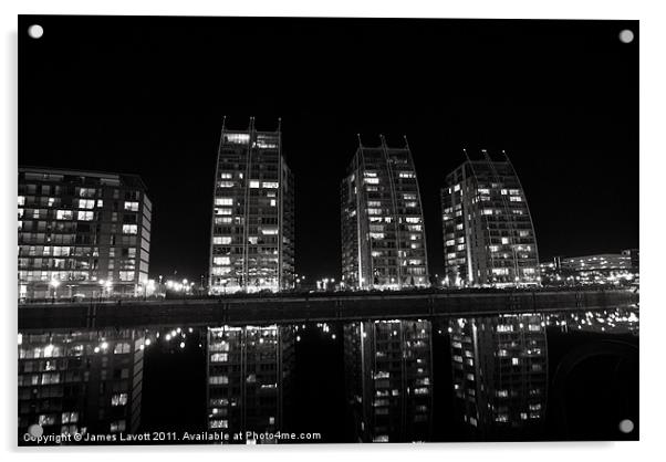 The Towers At Salford Quays Acrylic by James Lavott