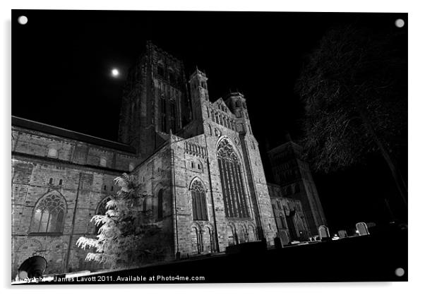 The moon over Durham Cathedral Acrylic by James Lavott