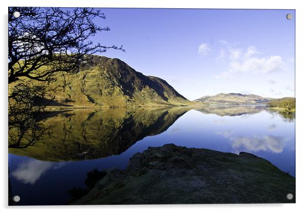Crummock Water Reflection Acrylic by James Lavott