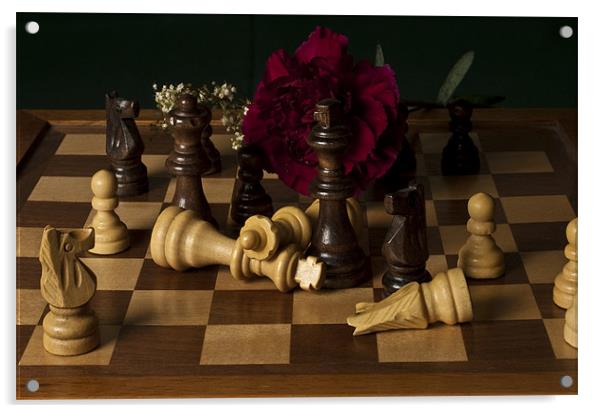 Chess Conflict II Acrylic by James Lavott