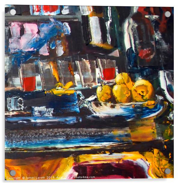 Abstract Fruit Bowl Bar Side Acrylic by James Lavott