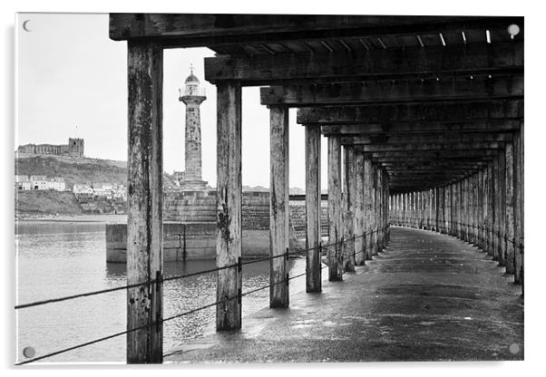 Whitby Pier Acrylic by Fee Easton