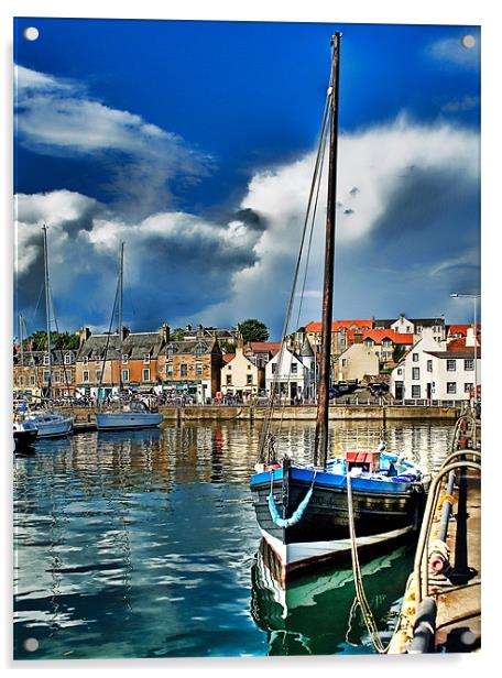 Anstruther Harbour Acrylic by Fee Easton