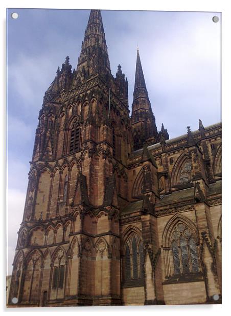 Lichfield cathedral Acrylic by louise harborow