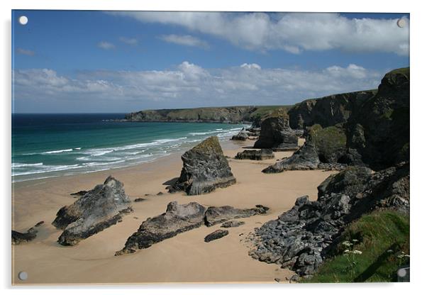 bedruthan steps Acrylic by mark blower