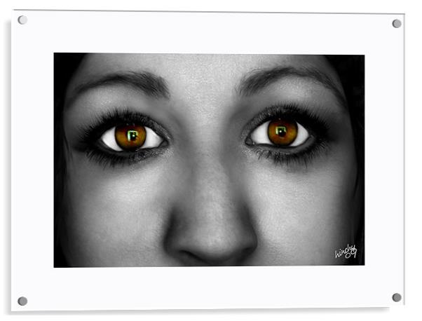 Brown eyed girl. Acrylic by Paul Hinchcliffe