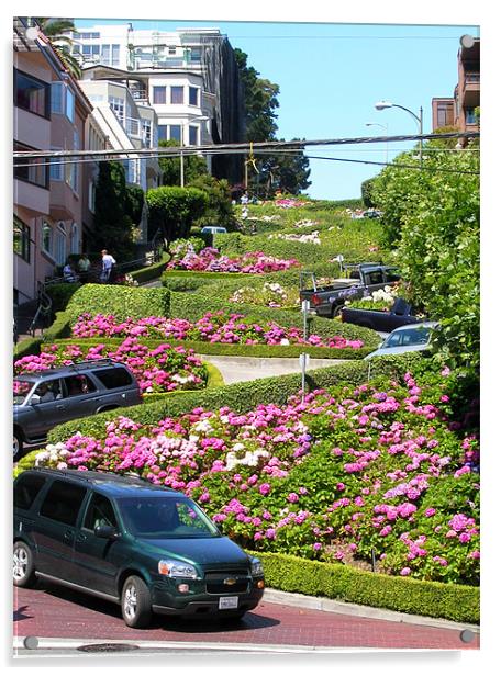 Lombard Street Acrylic by Paul Hinchcliffe