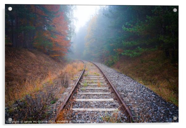 Outdoor railway Acrylic by James Mc Quarrie