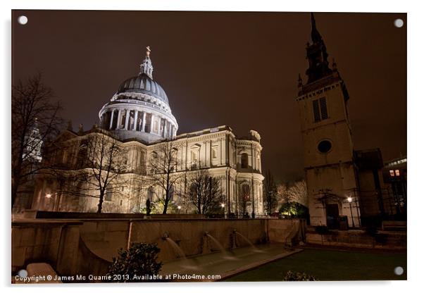 St Pauls of London Acrylic by James Mc Quarrie