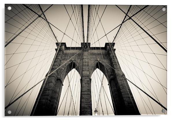 Brooklyn Bridge Acrylic by James Mc Quarrie