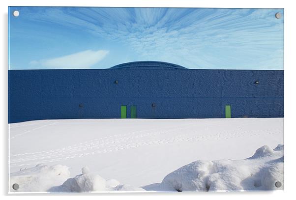 blue warehouse  Acrylic by Eugenijus Marozas