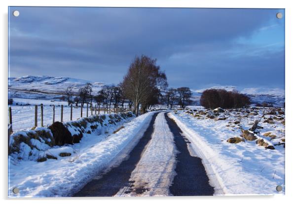 Winter Landscape - the Scottish Highlands Acrylic by Jacqi Elmslie