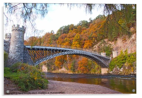 The Craigellachie bridge over the River Spey  Acrylic by Jacqi Elmslie