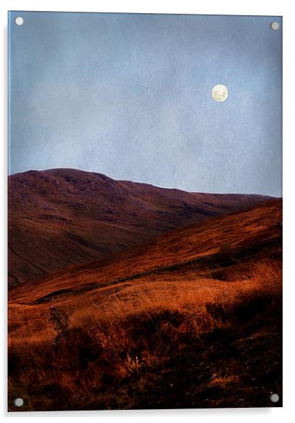 Full Moon Over Rannoch Acrylic by Jacqi Elmslie