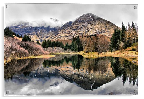 Winter Mountains Glencoe Acrylic by Jacqi Elmslie