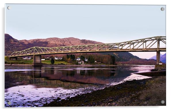 Ballachulish Bridge at Twilight Acrylic by Jacqi Elmslie