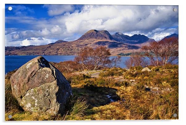 Ben Alligin from Across Loch Torridon Acrylic by Jacqi Elmslie