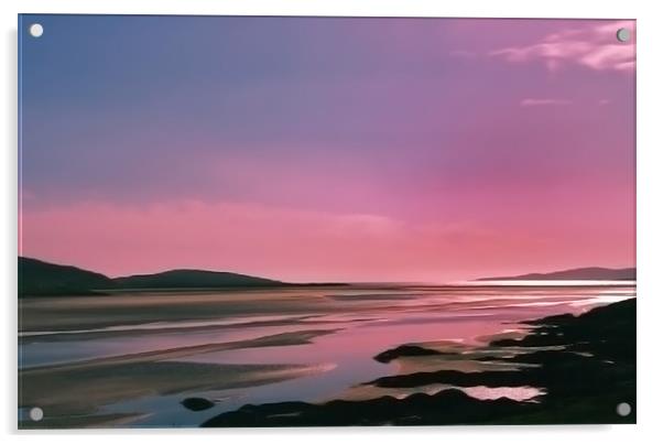 Dreamy Pink Sunset Acrylic by Jacqi Elmslie