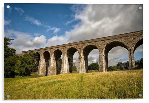 Railway Viaduct at Tomatin Acrylic by Jacqi Elmslie